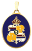 HSE-3 -4 14 Karat Gold Royal Hawaiian Seal Oval Pendant - Trademark Jewelers