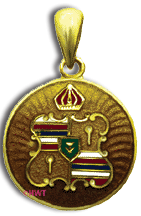 14 Karat Gold Royal Hawaiian Seal Round Pendant - Trademark Jewelers
