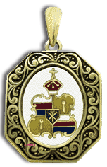 14 Karat Antiqued Octagon Royal Hawaiian Seal Pendant - Trademark Jewelers