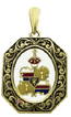 SFm-3 14 Karat Gold Antiqued Octagon Royal Hawaiian Seal Pendant - Trademark Jewelers