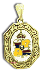 14 Karat Gold Royal Hawaiian Seal Antiqued Pendant - Trademark Jewelers