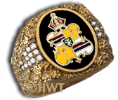 Gents 14 Karat Gold Two-Tone Diamond Royal Hawaiian Seal Ring - Trademark Jewelers