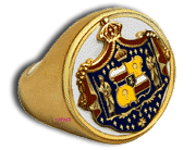 Gents 14 Karat Gold Royal Hawaiian Coat of Arms Ring - Trademark Jewelers