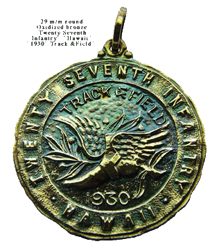 Oxidized Bronze Medallion 27th Infantry 1930 - Trademark Jewelers