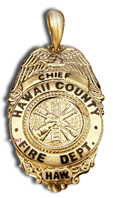 14 Karat Gold Hawaii County Fire Department Pendant - Trademark Jewelers