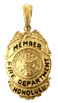 14 Karat Gold "Original" Fire Department Pendant - Trademark Jewelers