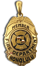 14 Karat Gold Honolulu Fire Department Pendant - Trademark Jewelers