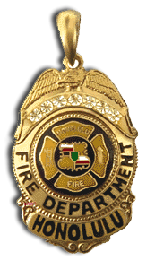 14 Karat Gold Honolulu Fire Department Pendant - Trademark Jewelers