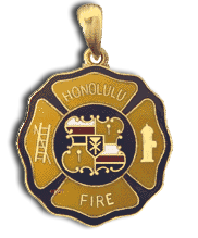 14 Karat Gold Small Patch Fire Department Pendant - Trademark Jewelers