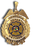 14 Karat Gold Retirement Pendant of Honolulu Fire Department - Trademark Jewelers
