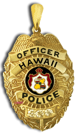 14 Karat Gold "Large" Hawaii Police Department Pendant - Trademark Jewelers