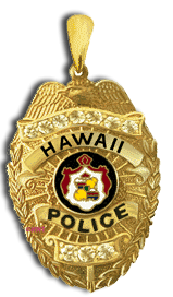 14 Karat Gold "Large" Hawaii Police Department Pendant - Trademark Jewelers