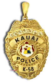 14 Karat Gold "Keiki" Kauai Police Department Pendant - Trademark Jewelers