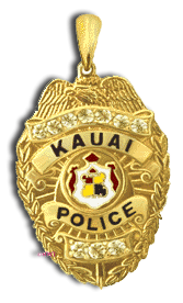 14 Karat Gold "Keiki" Kauai Police Department Pendant - Trademark Jewelers