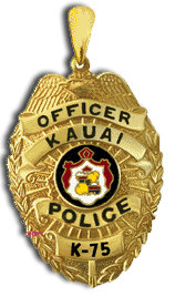 14 Karat Gold "Large" Kauai Police Department Pendant - Trademark Jewelers
