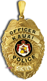 14 Karat Gold "Large" Kauai Police Department Pendant - Trademark Jewelers