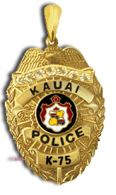 14 Karat Gold "Large" Kauai Police Department Pendant - Trademark Jewelers