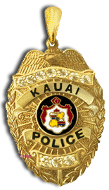 14 Karat Gold "Large" Kauai Police Department Pendant - Trademark Jewelers