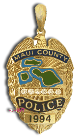14 Karat Gold "Large" Maui Police Department Pendant - Trademark Jewelers