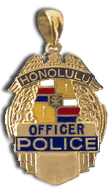 14 Karat Gold "Petite" Honolulu Police Shield Pendant - Trademark Jewelers