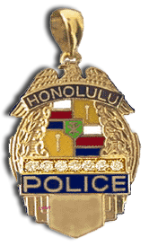 14 Karat Gold "Petite" Honolulu Police Shield Pendant - Trademark Jewelers