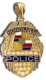 14 Karat Gold "Petite" Honolulu Police Shield Pendant - Trademark Jewelers