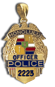 14 Karat Gold "Regular" Honolulu Police Shield Pendant - Trademark Jewelers