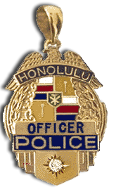 14 Karat Gold "Regular" Honolulu Police Shield Pendant - Trademark Jewelers