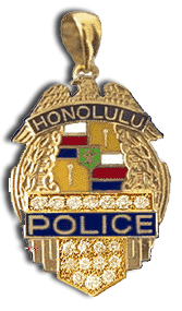 14 Karat Gold "Regular" Honolulu Police Shield Pendant - Trademark Jewelers