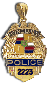 14 Karat Gold "Regular" Honolulu Police Shield Pendant - Trademark Jewelers