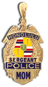 14 Karat Gold "New" Honolulu Police Shield Pendant - Trademark Jewelers