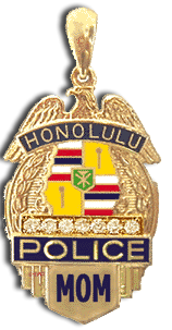 14 Karat Gold "New" Honolulu Police Shield Pendant - Trademark Jewelers