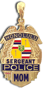 14 Karat Gold "Large" Honolulu Police Shield Pendant - Trademark Jewelers