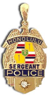 14 Karat Gold "Large" Honolulu Police Shield Pendant - Trademark Jewelers