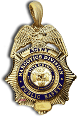 14 Karat Gold Narcotics Division Pendant