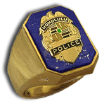 Gents 14 Karat Gold Rectangular Police Department Ring - Trademark Jewelers