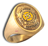 Gents 14 Karat Gold Oval Police Department Ring - Trademark Jewelers