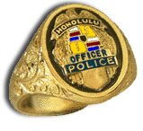 Gents 14 Karat Gold Oval Police Department Ring - Trademark Jewelers