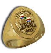 Gents 14 Karat Gold High Polished Police Department Ring - Trademark Jewelers