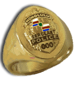Gents 14 Karat Gold High Polished Police Department Ring - Trademark Jewelers
