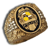 Gents 14 Karat Gold Two Tone Nugget Diamond Police Department Ring - Trademark Jewelers