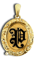 14 Karat Gold Hawaiian Filigree Initial Pendant - Trademark Jewelers