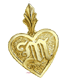 14 Karat Gold Hawaiian Puffed Heart Initial Pendant - Trademark Jewelers