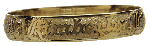 Hawaiian Bracelet Hand Cut Raised Letters - Trademark Jewelers